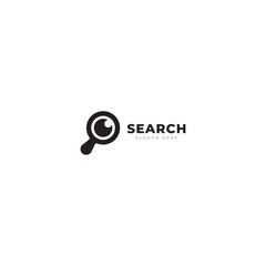 Job search icon with magnifying glass Job or employee logo, recruitment agency vector illustration.