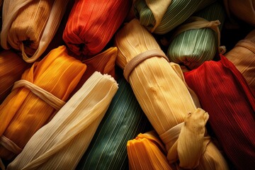 Tamale corn husks colorful