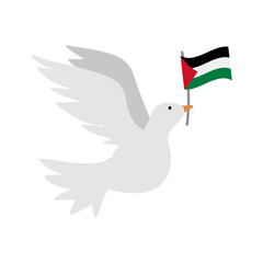 palestine peace dove with flag