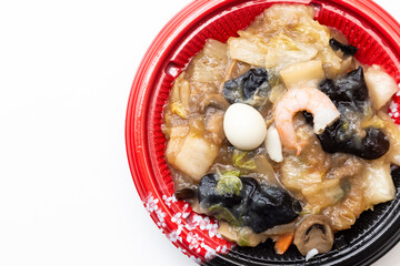 テイクアウトした中華丼