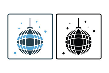 disco ball icon. icon related to party. solid icon style. simple vector design editable