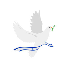 israel peace dove and flag