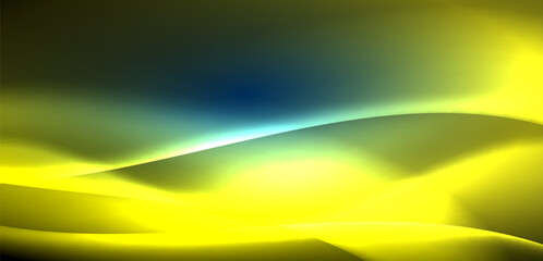 Dynamic waves in ethereal glow of neon lights. Concept merges fluidity of motion with vibrant allure of neon, crafting entrancing backdrop that embodies both vitality and futuristic sophistication