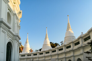 Phra Maha Chedi in Watprayoon Thonburi Temple in bangkok Thailand.Important temples and archaeological sites of Thailand that foreign tourists are very popular..