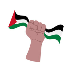 palestine flag on hand