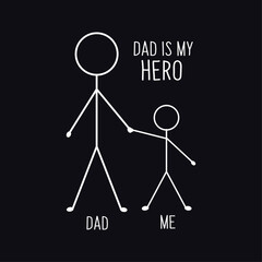 Dad is my hero typography kids t-shirt design, Cool father's day gift t-shirt