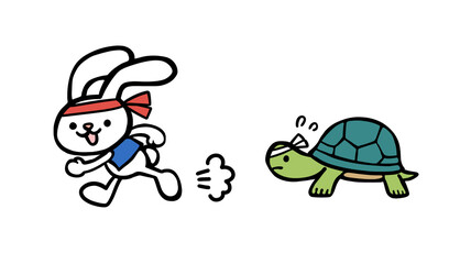 うさぎとかめのイラスト