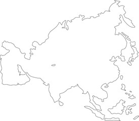 Vector sketch illustration of Asia continent map design