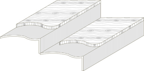 Vector sketch illustration of floor contour detail design for stairs - obrazy, fototapety, plakaty