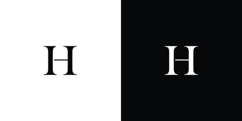 abstract Initial IH or HI monogram serif font in black and white color