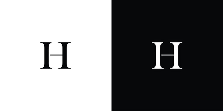 abstract Initial IH or HI monogram serif font in black and white color