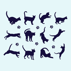 Cat Clipart Silhouette, Cat Shape Art Design