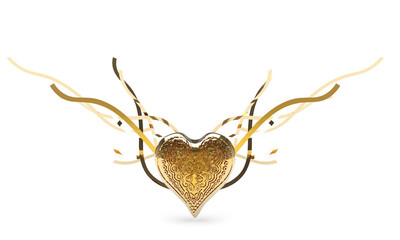 golden heart love valentine