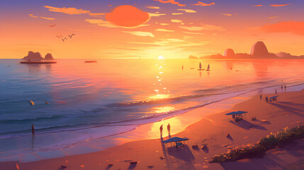 Serene Sunset at a Coastal Beach with Flying Seagulls and Silhouetted Figures AI generativ
    Creating Titles and Tags for Artwork to be Sold on Adobe Stock:

Title:

The title should be as detailed 