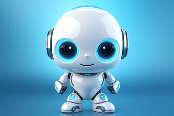 Obraz na płótnie Canvas Cute robot child character, machine, technology, cyborb, futuristic