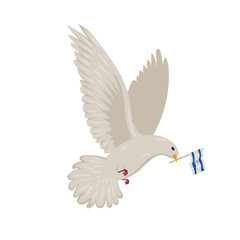 israel peace dove with flag