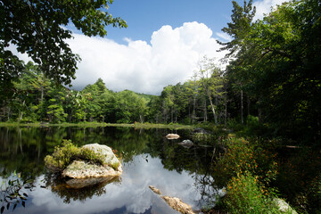 Mud Pond on a summer day in Sunapee, New Hampshire.