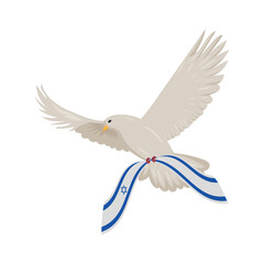 israel peace dove holding flag illustration