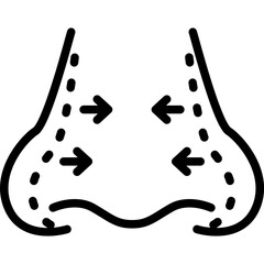 Obraz premium Nose surgery icon. Outline design. For presentation, graphic design, mobile application.
