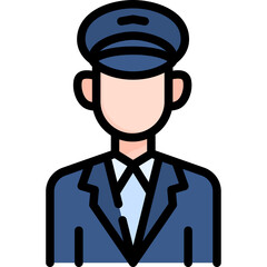 Pilot icon. Filled outline design. For presentation, graphic design, mobile application.