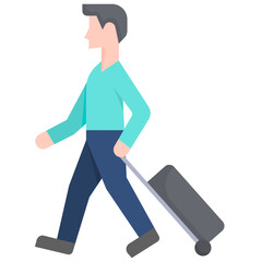 Traveler icon. Flat design. For presentation, graphic design, mobile application.