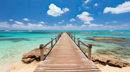 wooden pier on the beach