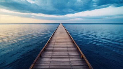 Fototapeta na wymiar endless pier over water