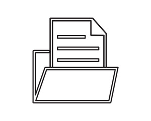 Document application folder line icon design illustration