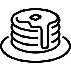Pancake icon. Outline design. For presentation, graphic design, mobile application.