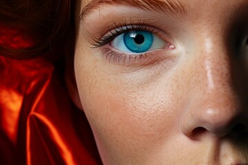 Close-Up of Woman's Mesmerising Blue Eye. A close up of a woman with blue eyes