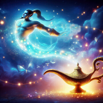 make a wish on the beautiful magic genie lamp