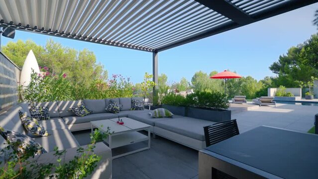 Luxurious St G&eacute;ly Outdoor Lounge Area. Contemporary villa