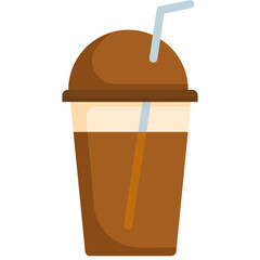 Ice chocolate icon. Flat design. For presentation, graphic design, mobile application.