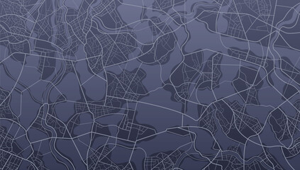 Background map, streets. Widescreen proportion, digital design street map. Skyline urban panorama. Cartography illustration. Abstract transportation background, street map. Vector