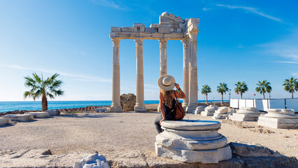 Obraz premium Old ruins in Side, near Antalya in Turkey