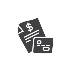 Credit card and document vector icon