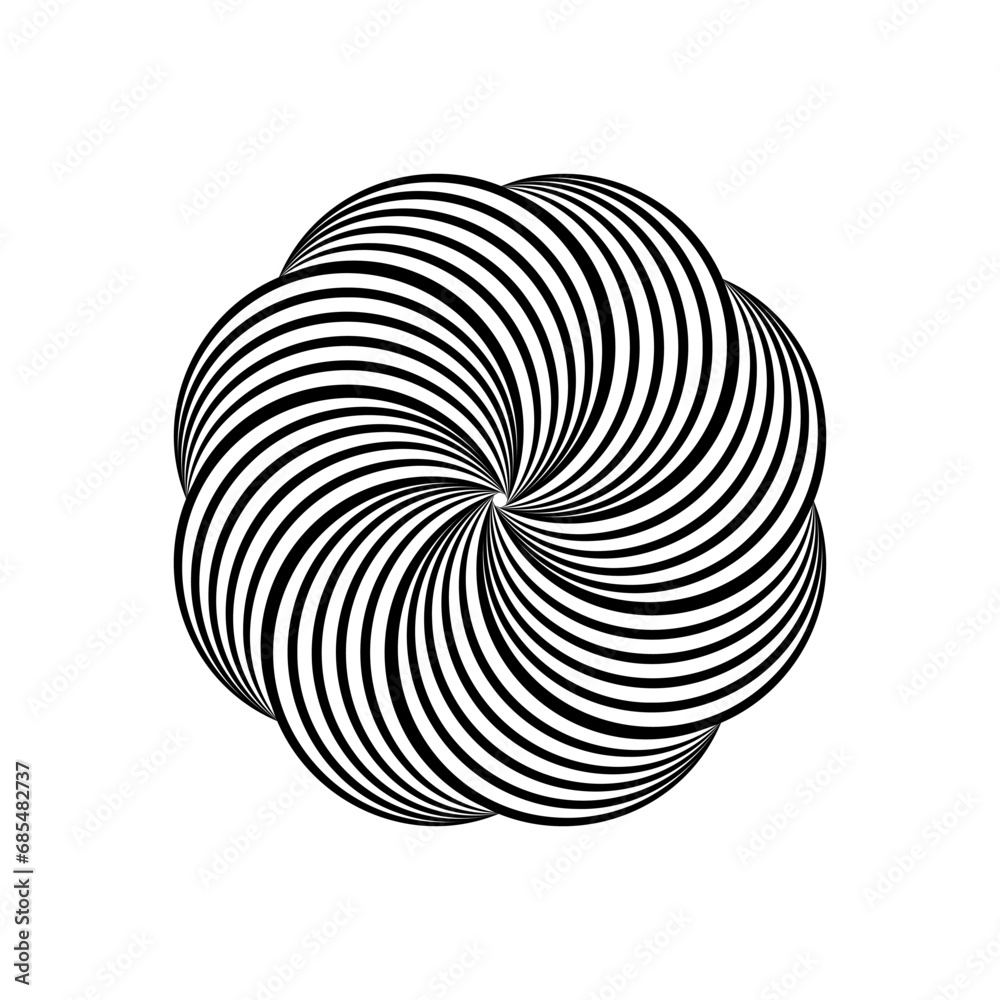 Aufkleber impossible symbol. rounded floral linear shape. infinite knot sign. overlapping thin lines form. opt