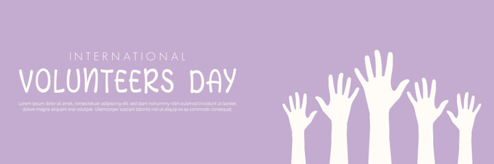 vector international volunteers day hand together banner design vector