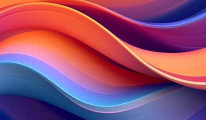 Bright colorful abstract background, curved lines, rainbow colors