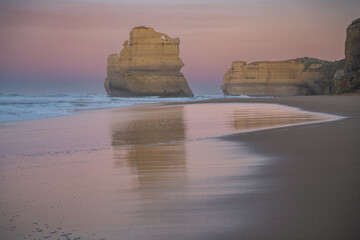 Limestone Stacks at Gibson Beach at dawn