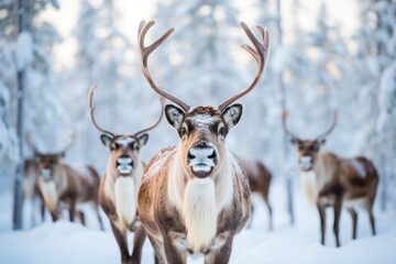 reindeer winter forest