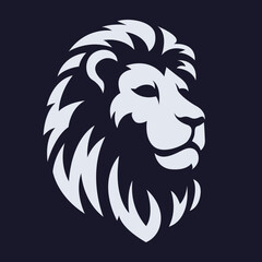 lion head logo icon vector illustration clipart isolated on dark background