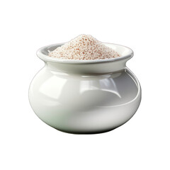 White Ceramic Sugar Bowl Isolated on Transparent or White Background, PNG