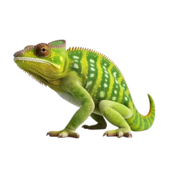 Gordijnen Chameleon Lizard Isolated © Ariestia