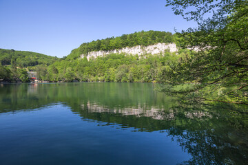 Fototapeta premium Blue lake in the Caucasus mountains
