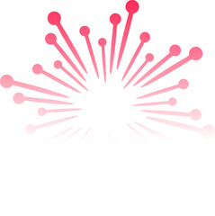 Firework icon, happy new year red white firework design transparent