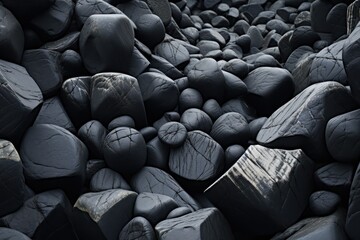 pile of black stones