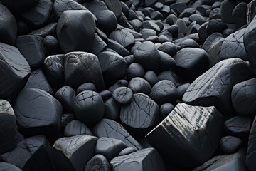 Fototapeta premium pile of black stones