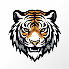 An angry tiger logo, headshot, graphic, for sports clubs or organisations.
