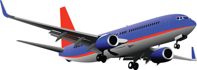 Passenger Airplanes.  Colored Vector illustration for designers